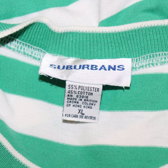 🌿🤍💚 Suburbans Tee · Garden Stripe · Size XL - Picture 2 of 6